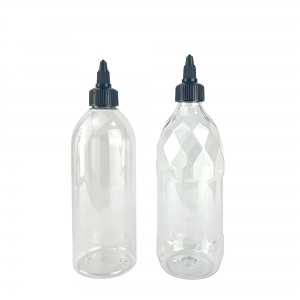 350ml Food Grade Clear PET Plastic Squeeze Bottles Twist Nozzle Top Cap Ketchup Chili Sauce Dressing Ink Paint Gel Applicator