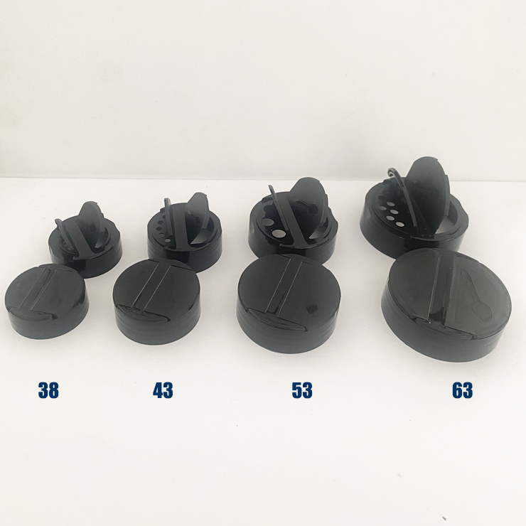 Multi-Size Black PP Plastic Butterfly Lid Spice Cap (38mm/43mm/53mm/63mm)